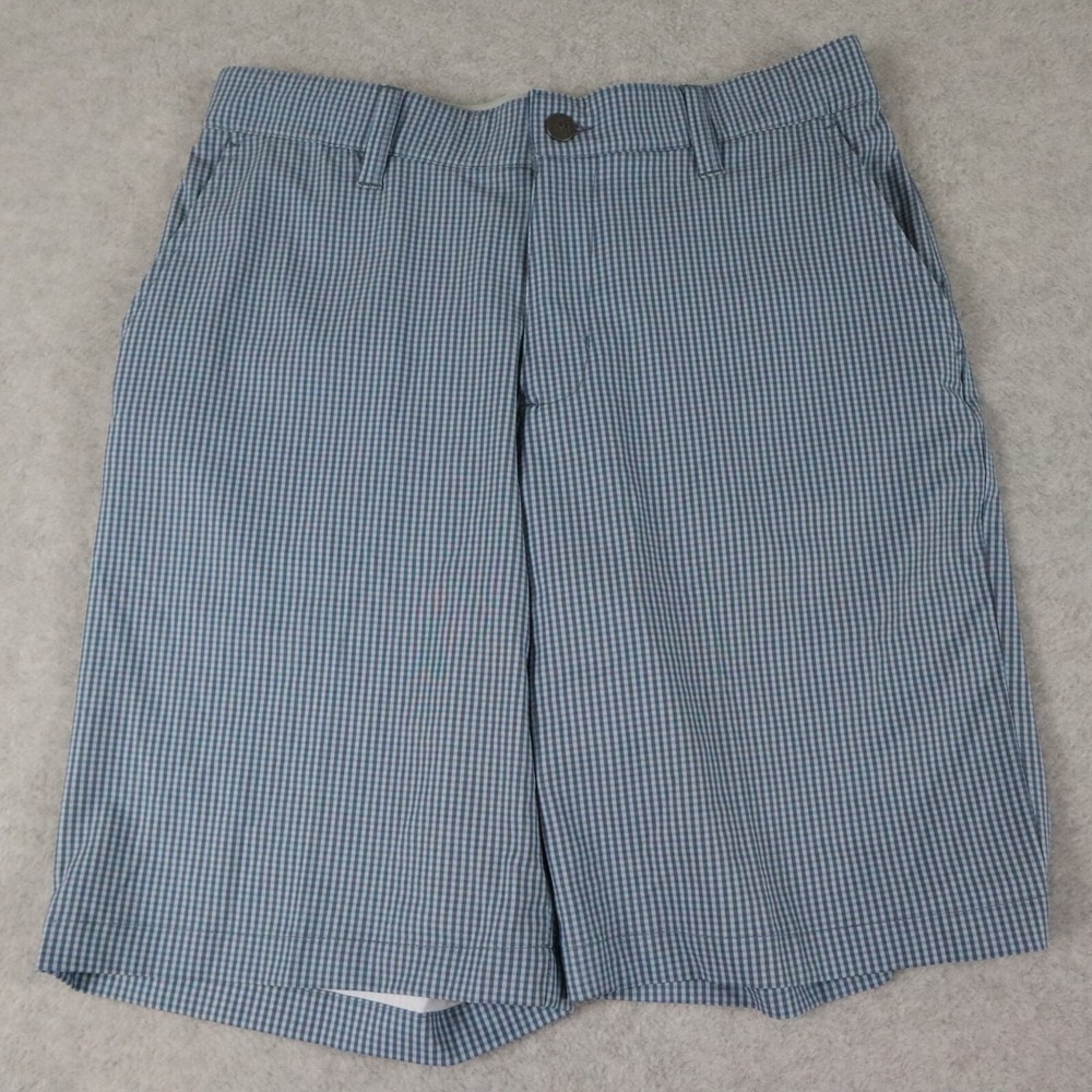 Adidas Golf Shorts Mens 30 Performance Chino Stretch Flat Front‎ Blue Plaid NWT